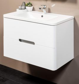 BALMAIN 800 WHITE W/H CABINET WITH  POLY TOP