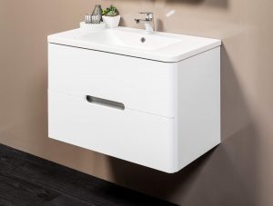 BALMAIN 800 WHITE W/H CABINET WITH  POLY TOP