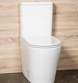 LUX RIMLESS TOILET SUITE WITH GEBERIT INTERNALS AND SOFT CLOSING SEAT