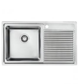 SQUARE SINGLE BOWL SINK WITH DRAINER
