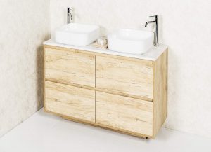 ZENA 1200M18 FLOOR/WALL HUNG CABINET , POLAR STONE & ARDEN  BASINS