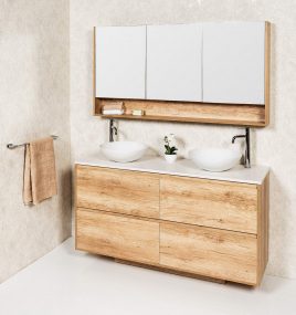 ZENA 1500M18 FLOOR/WALL HUNG CABINET WITH POLAR STONE & COOPER  BASINS