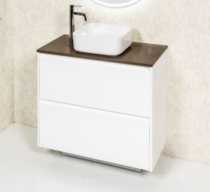 ZENA 900 FLOOR/WALL HUNG CABINET  & MOCHA STONE TOP & ARDEN  BASIN