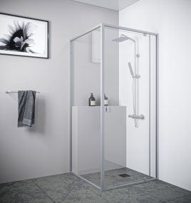 Multi Size FRONT AND RETURN Semi-Frameless Shower Screen 6mm Toughened Glass