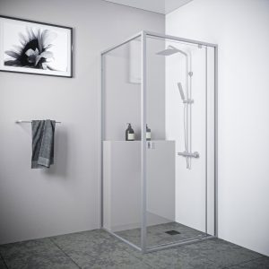 Multi Size FRONT AND RETURN Semi-Frameless Shower Screen 6mm Toughened Glass