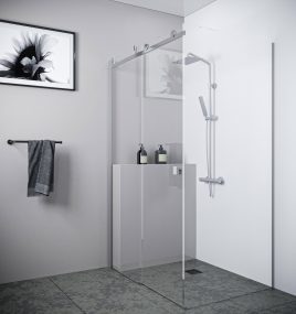 Multi Size FRONT AND RETURN SLIDING Frameless Shower Screen 10mm Toughened Glass