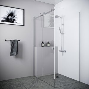 Multi Size FRONT AND RETURN SLIDING Frameless Shower Screen 10mm Toughened Glass